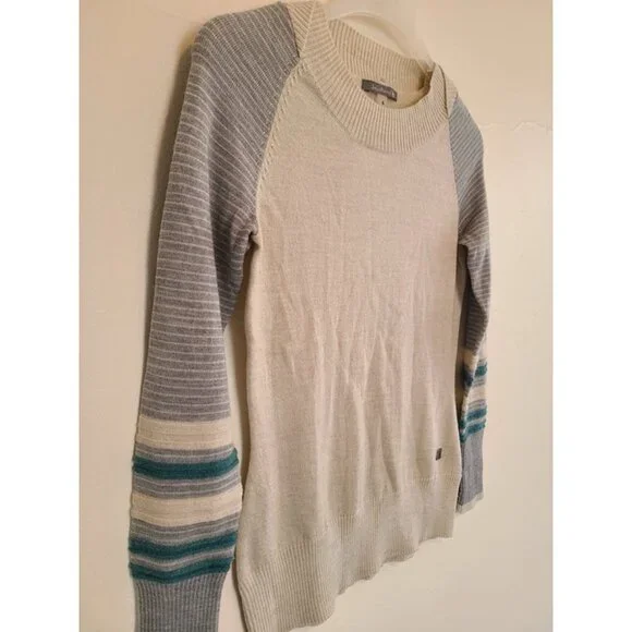 Smartwool Women’s Crew Neck Sweater Merino Wool Blend Striped Sleeves Size S - Picture 6 of 9